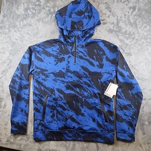 Sports Illustrated Men's Hoodie Sweatshirt Blue/Black Camo 1/4 Zip Size M NWT